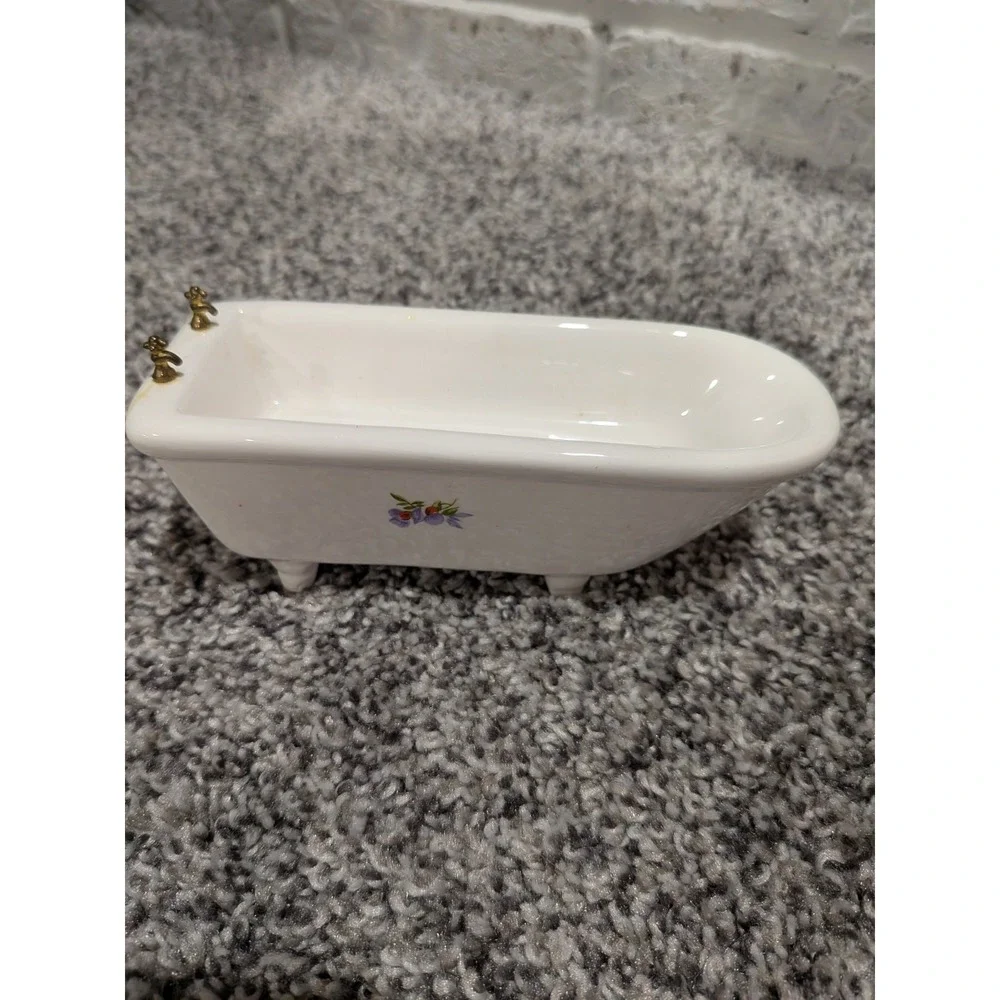 Vintage Original Miniature Porcelain Footed Tub, Nice Condition